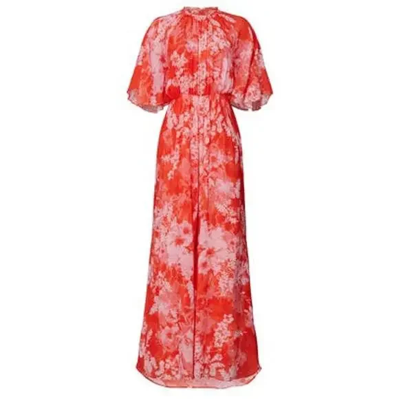 Pinko Aquarius Tuta Jumpsuit Size Large Abstract Print Dolman Sleeves Wide Leg - Picture 10 of 11